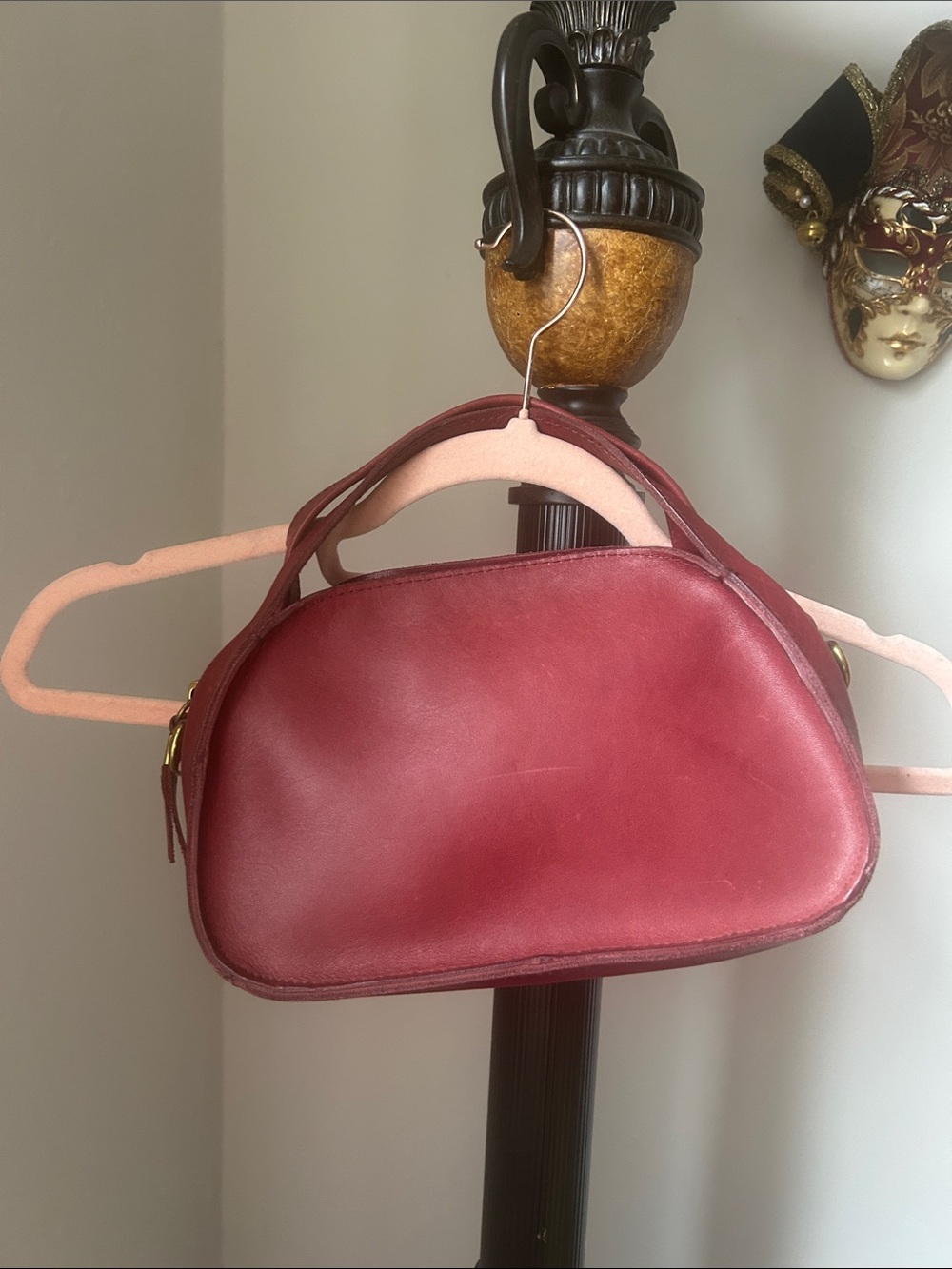 Madewell Red Leather Crossbody Shoulder Bag